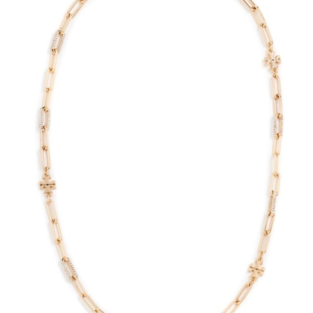 Tory Burch Gold Link Station Necklace - Women Jewelry